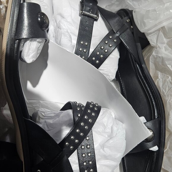 Michael Kors Gladiator Sandals Size 7.5 M Black - Picture 1 of 6